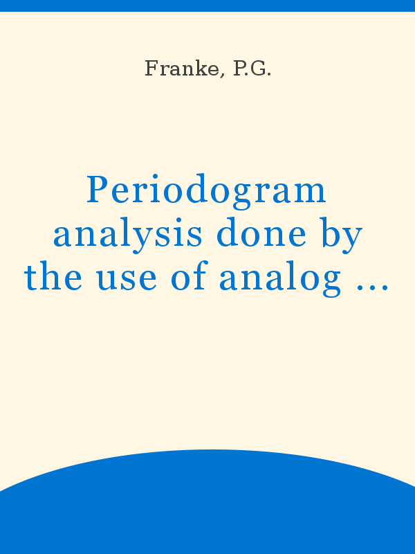 Periodogram analysis done by the use of analog and digital 